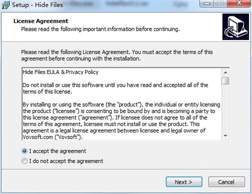 VovSoft Hide Files安装教程2