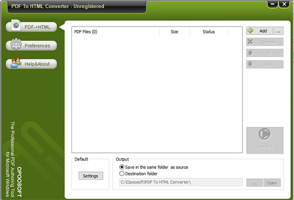 Opoosoft PDF To HTML Converter